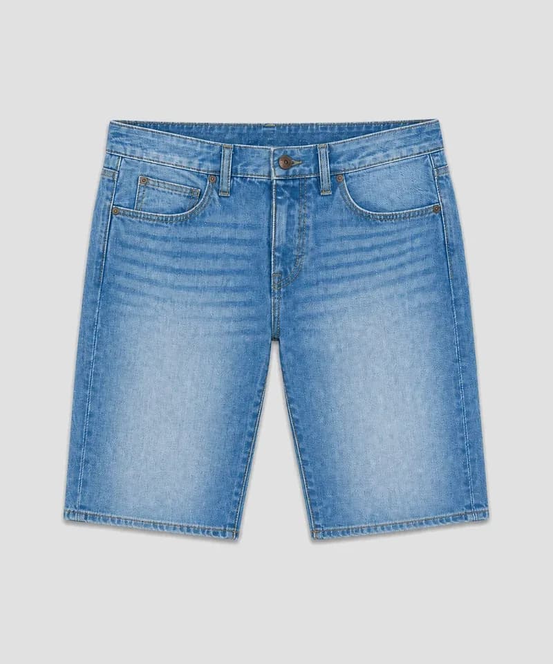 Bermuda jean deslavado azul medio — Bermudas